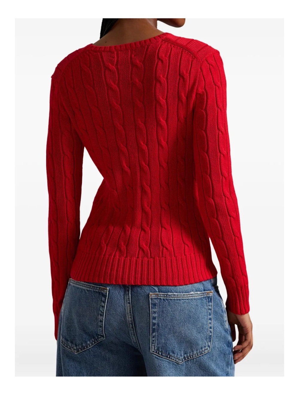 NWT Polo Ralph Lauren Cable Knit Pima Cotton Crewneck Sweater Large HOT DEAL🔥 - Picture 4 of 15